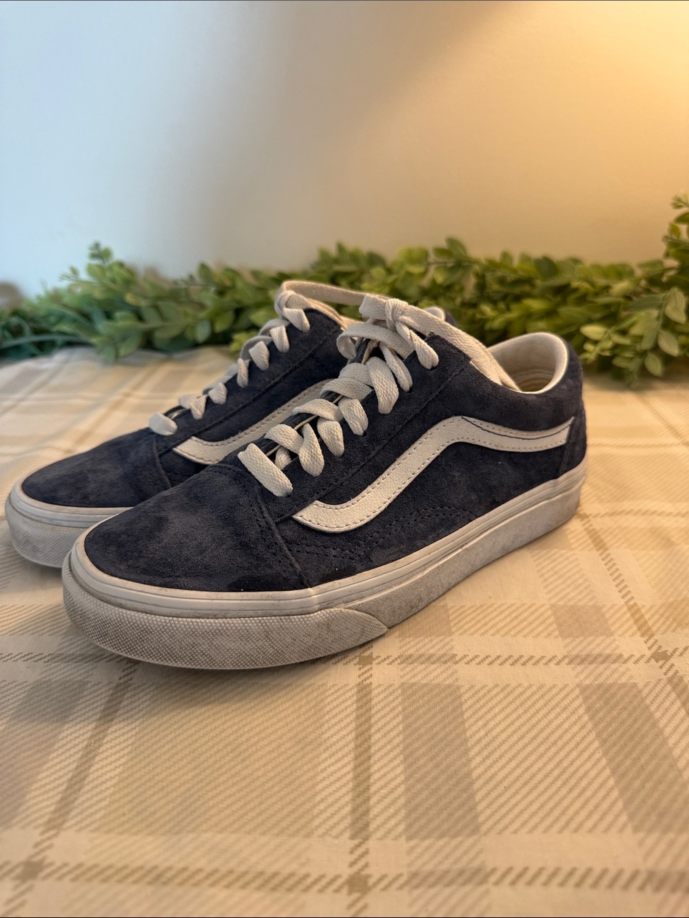Classic Kids Blue Suede Vans Sz 4
